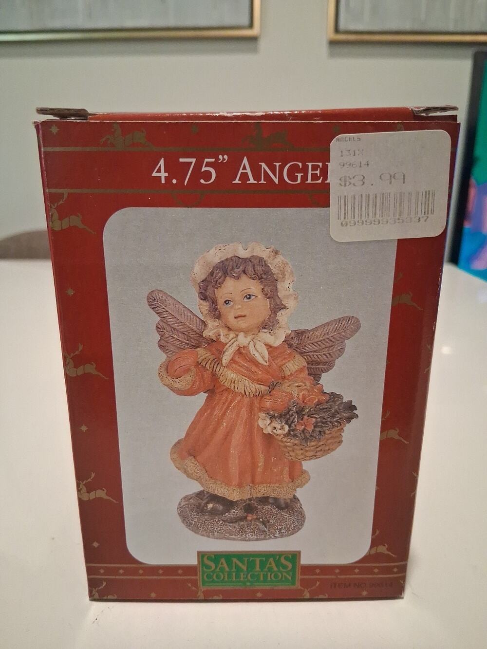 Vintage 1990s Santas Collection Christmas Angel 4.75" Figurine Item 99614 Boxed